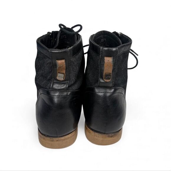 J75 by Jump Deploy Military Black Leather Combat Boots Laces Zip Rugged Men 11